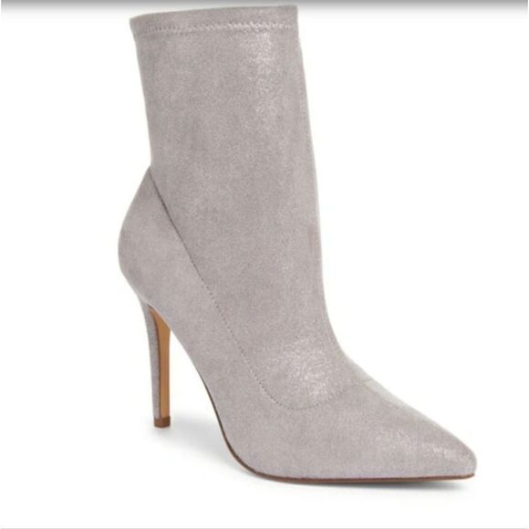 New BP. Braylee Pointed Toe Bootie gray sparkle metallic silver boots size 5 - Picture 1 of 4